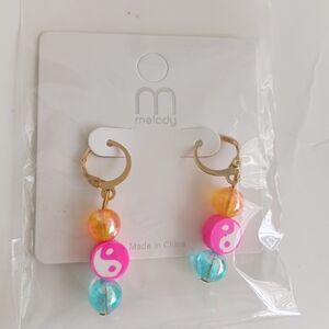 Multicolor Beaded Hoop Earrings